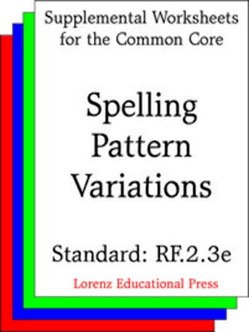 Cover image for CCSS RF.2.3e Spelling Pattern Variations